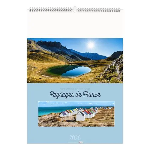 PAYSAGES DE FRANCE 2026 - 6 FEUILLETS - RELIURE BAGUETTE - MARQUAGE 1 COULEUR