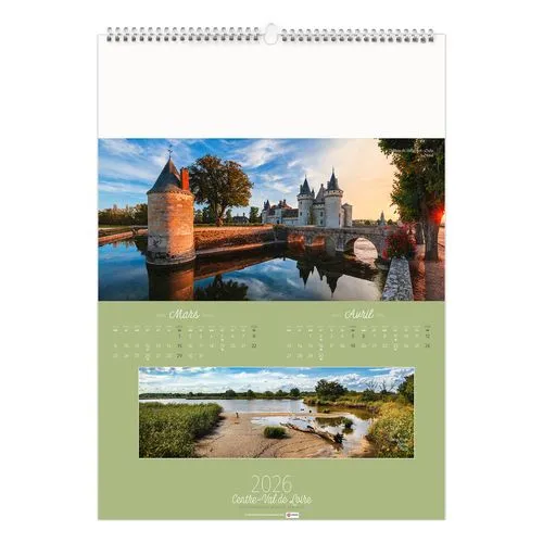 PAYSAGES DE FRANCE 2026 - 6 FEUILLETS - RELIURE BAGUETTE - MARQUAGE 1 COULEUR