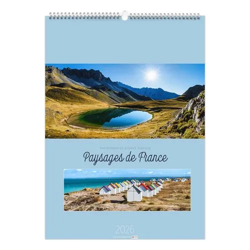 PAYSAGES DE FRANCE 2026 - 6 FEUILLETS - RELIURE BAGUETTE - MARQUAGE 1 COULEUR