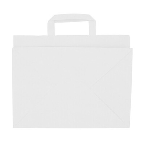 Sac en papier blanc personnalisable avec anses plates - 32x22x28 cm