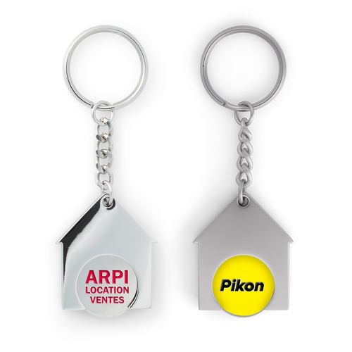 Porte-clés Jeton Maison en Zamac Émaillé - Personnalisable