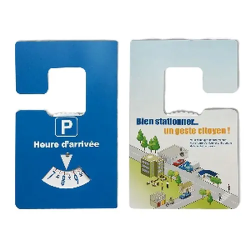 Disque de stationnement européen personnalisé Format 15x15 France