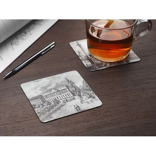 Sous-verre personnalisé en cuir recyclé - Sérigraphie premium