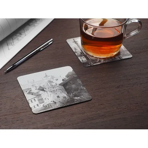 Sous-verre personnalisé en cuir recyclé - Sérigraphie premium