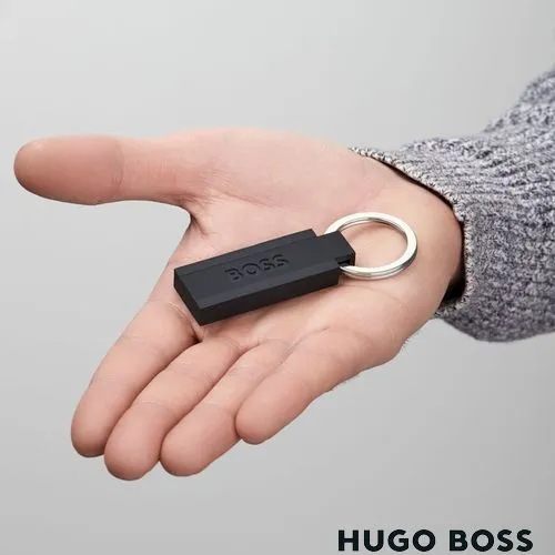 Porte-clés Edge Silicone Noir Premium - Personnalisable