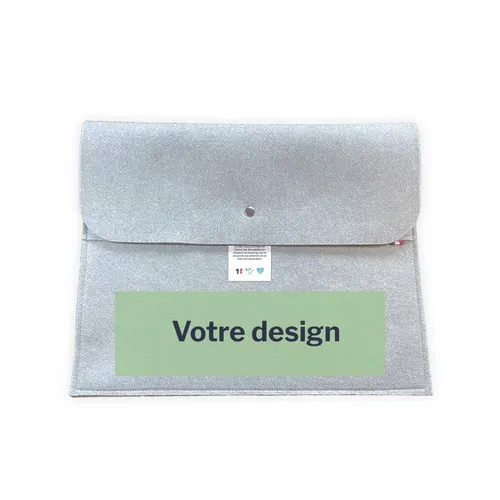 Pochette Ordinateur 15" Feutrine Végétale Personnalisable Made in France