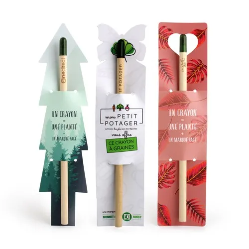 Crayon à Graines Personnalisable avec Étui Cœur - Cadeau Écologique