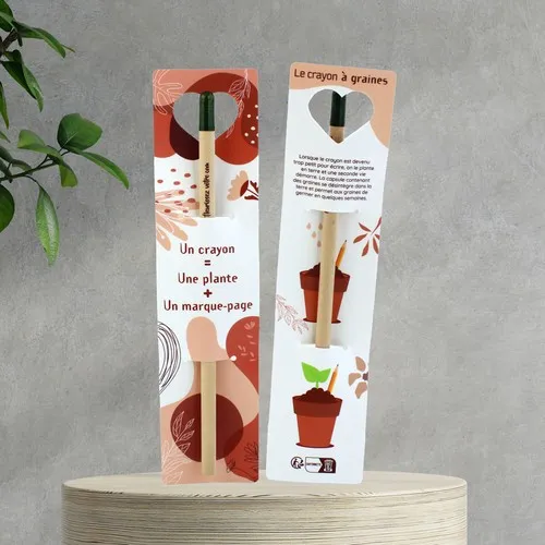 Crayon à Graines Personnalisable avec Étui Cœur - Cadeau Écologique