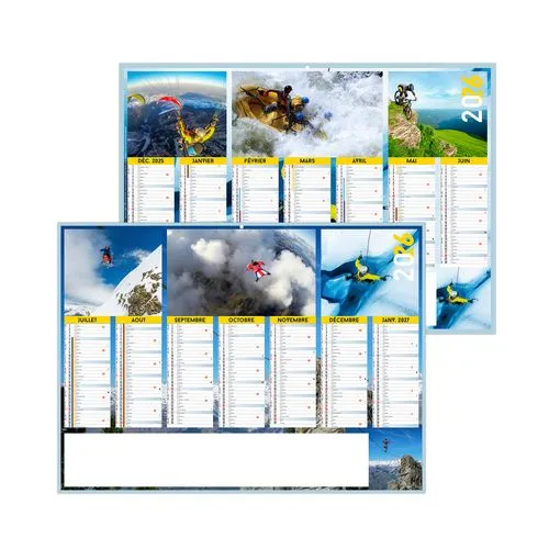 ADRENALINE 2026 - MIDI 430 x 335 mm - LEGER 400G - SANS MARQUAGE - 1 TROU EN TETE