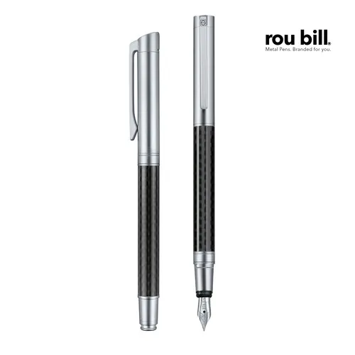 Stylo Plume Prestige Carbone et Chrome - Personnalisable par Gravure