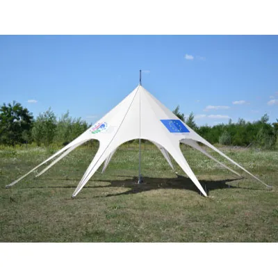 Tente Étoile 10m avec Mât Central - Personnalisable & Modulaire