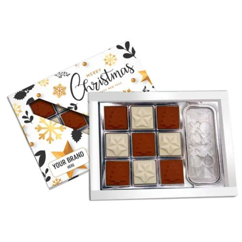 Boîte de chocolat Tic Tac Toe de Noël