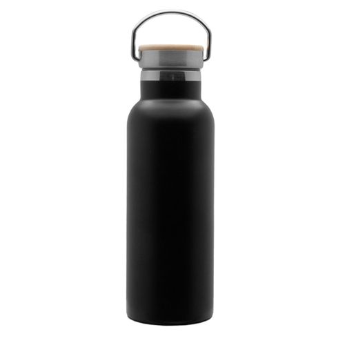 Bouteille isotherme 500ml acier et bambou - Personnalisable