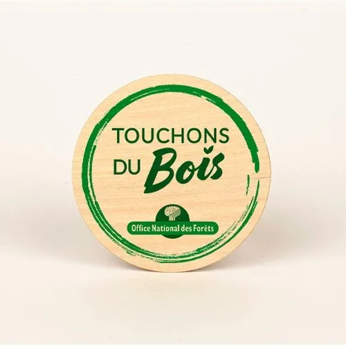 Sticker Bois Rond Personnalisé 50mm - Made in France Éco-responsable