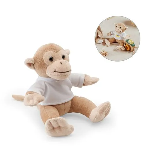 Peluche Singe avec T-shirt Personnalisable - Cadeau d'Entreprise