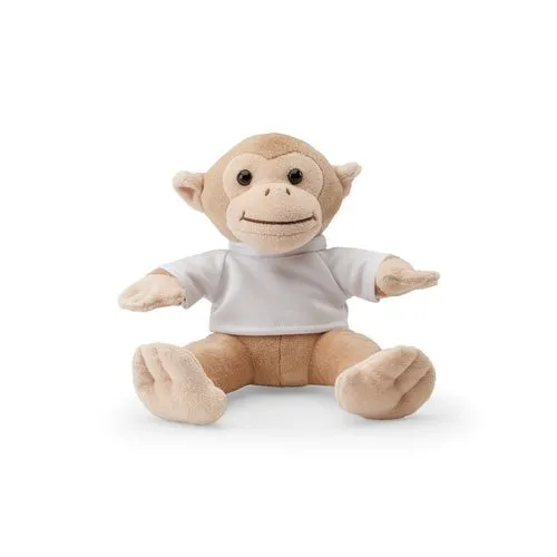 Peluche Singe avec T-shirt Personnalisable - Cadeau d'Entreprise