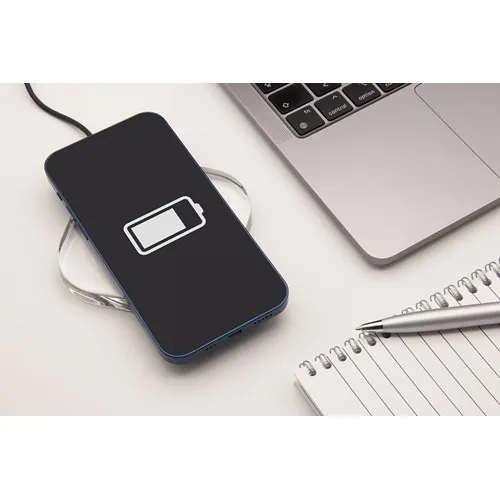 Chargeur sans fil 15W transparent avec logo LED personnalisable