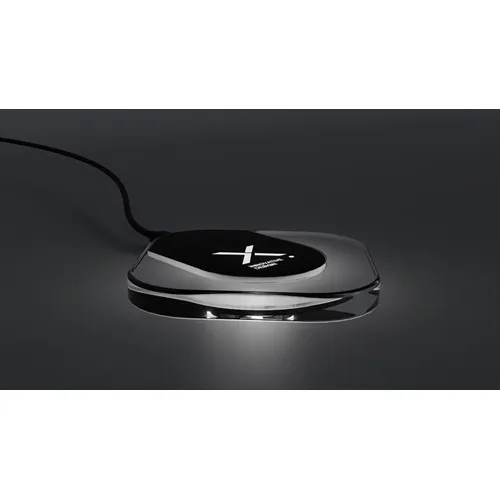 Chargeur sans fil 15W transparent avec logo LED personnalisable