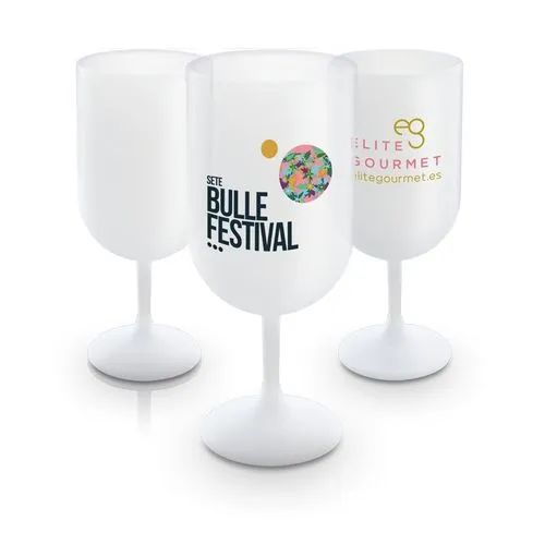 Verre à pied plastique réutilisable 18 cl personnalisable - Fabrication FR