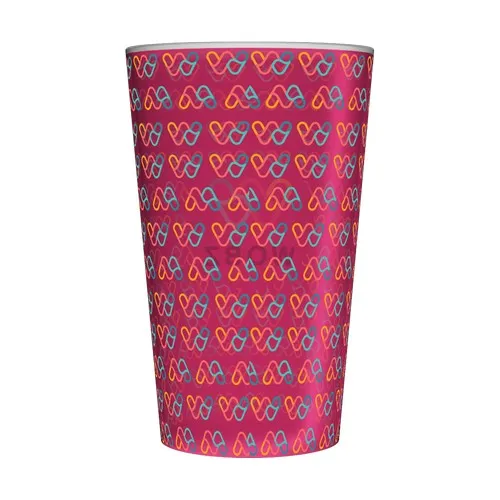Gobelet réutilisable personnalisé 25cl rose - Quadrichromie (Fond Wobz)