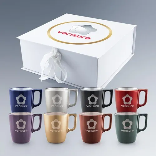 Coffret 4 Mugs en Verre Coloré 25cl - Personnalisables