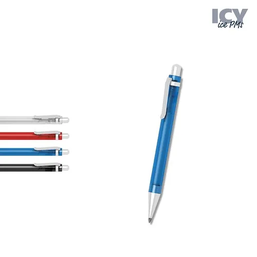 Stylo bille rétractable givré Icy Ice - Personnalisable dès 500 ex