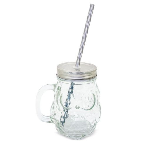 Verre Hibou avec Anse et Paille 450ml - Personnalisable