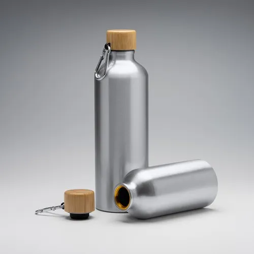 Gourde en Verre 500ml avec Pochette Liège et Bouchon Bambou