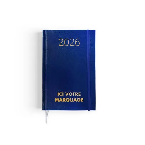 AGENDA DE CHANTIER 2026 - 90 x 140 mm - COUVERTURE BORDEAUX SANS MARQUAGE - ELASTIQUE DE FERMETURE - CRAYON ET PORTE CRAYON