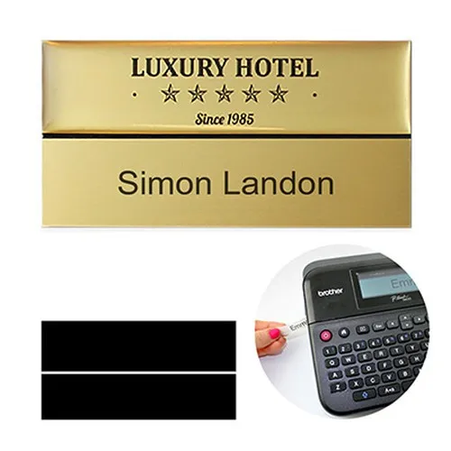 Badge Nominatif Réutilisable Double Ligne 70x40mm - Personnalisable