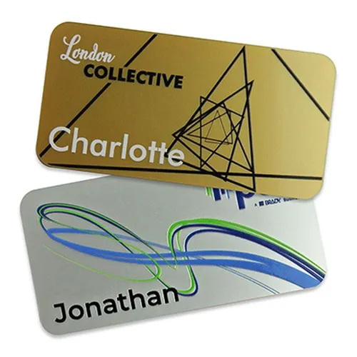 Badge Nominatif Réutilisable Double Ligne 70x40mm - Personnalisable