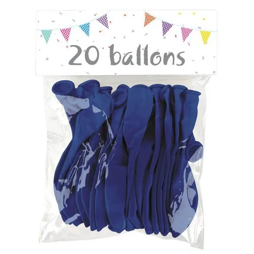 20 Ballons latex  BLEU ROYAL 25 cm