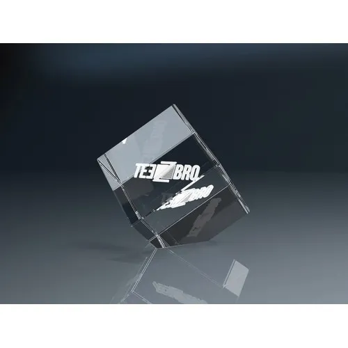 Cube en Verre Optique Personnalisable 50mm - Presse-papier Premium