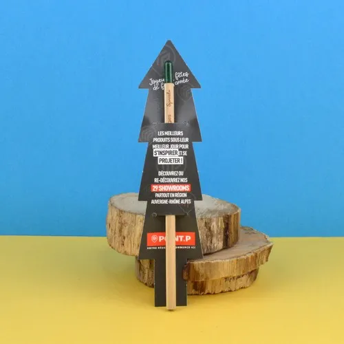 Crayon à graines personnalisable avec étui sapin - Objet éco-responsable