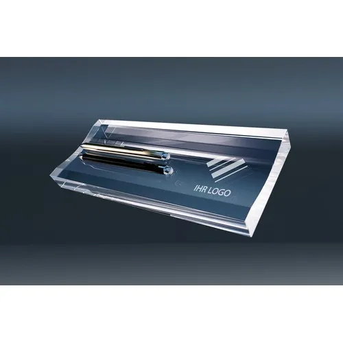 Plateau à Stylos en Cristal Personnalisable - Gravure Laser 3D