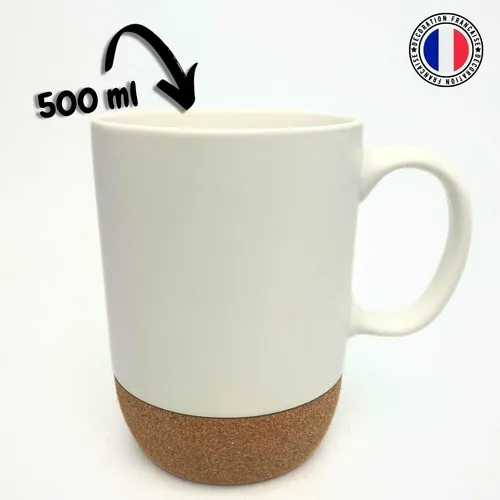 Mug Carré Noir Mat Personnalisable - Décoration Chromo Premium