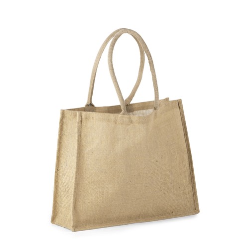 Sac Shopping en Jute Naturelle avec Intérieur Laminé Personnalisable