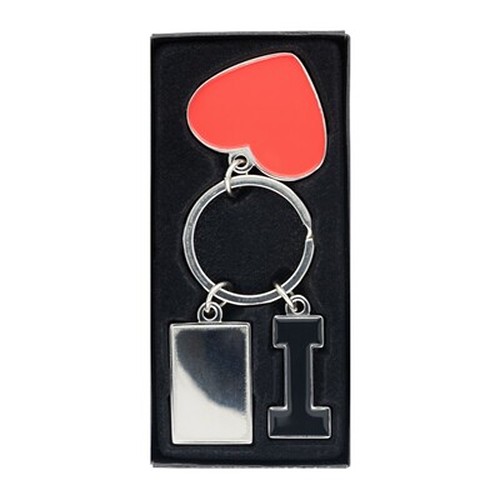 Porte-clés Métal Personnalisable "I Love" avec Écrin Cadeau