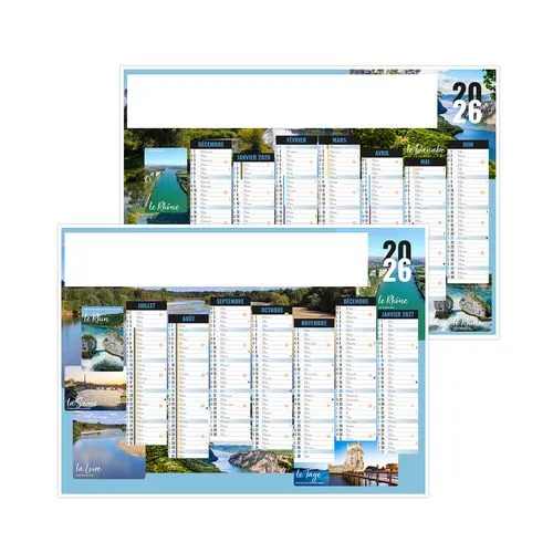 NATURE 2026 - MIDI 430 x 335 mm - LEGER 400G - SANS MARQUAGE - 1 TROU EN TETE