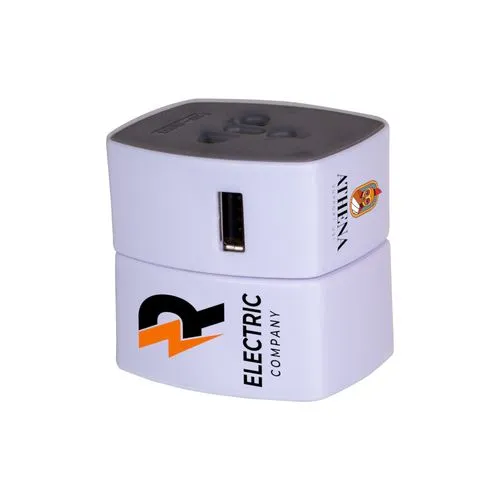 Adaptateur Voyage Universel 5 en 1 avec Double USB Personnalisable