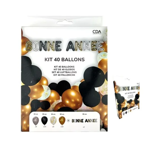 Kit 40 Ballons Bonne Année Personnalisables - Latex 30 cm