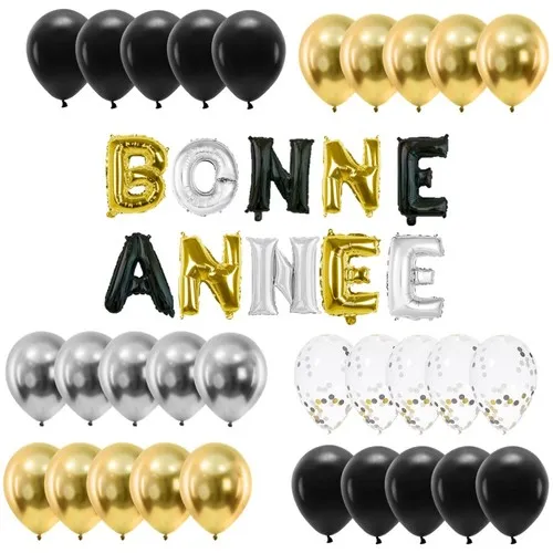 Kit 40 Ballons Bonne Année Personnalisables - Latex 30 cm