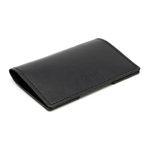 PORTE-CARTES FOLIO AVEC OU SANS ANTI-RFID EN SIMILI-CUIR LISSE NOIR - MADE IN EUROPE