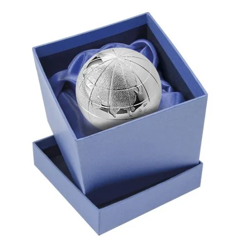 Presse-papier plaqué argent Ø70mm avec coffret luxe personnalisable