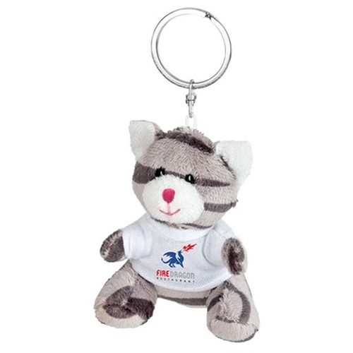 Porte-clés Chat en Peluche avec T-shirt Personnalisable