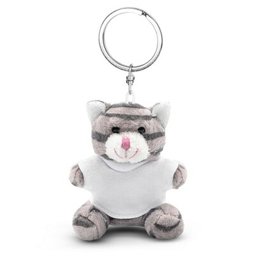 Porte-clés Chat en Peluche avec T-shirt Personnalisable