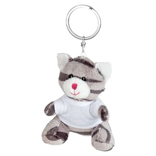 Porte-clés Chat en Peluche avec T-shirt Personnalisable