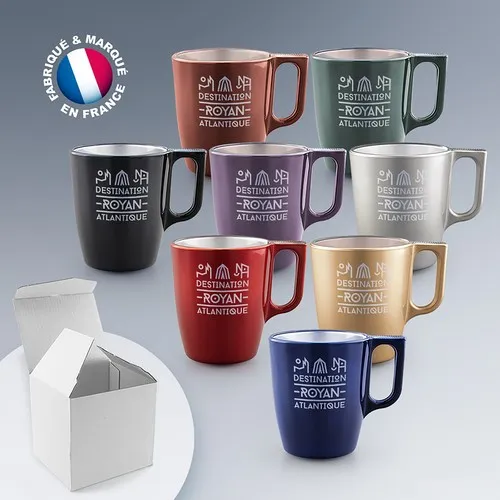 Mug en Verre Coloré 25cl - Gravure Laser - Fabrication Française