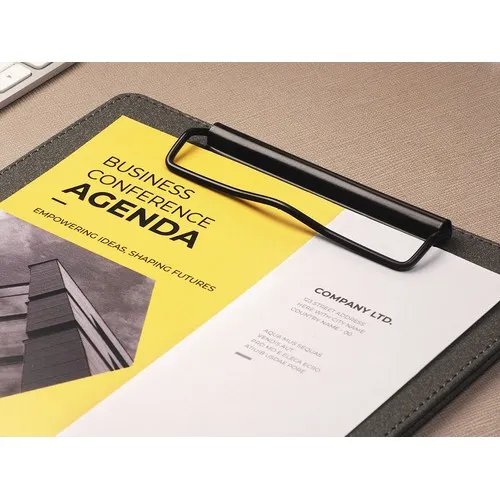 Presse-papiers Écritoire Simili Cuir avec Clip - Personnalisable