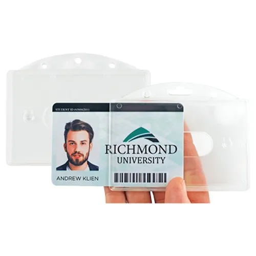 Porte-badge rigide horizontal avec encoche - Format carte bancaire